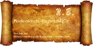 Modrovich Bozsidár névjegykártya